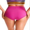 CRZ YOGA Womens High Waisted Bikini Bottom Tummy Control Bathing Suit Swimsuit Full Coverage Swim Briefs Hibiscus Purple X-Small view 2
