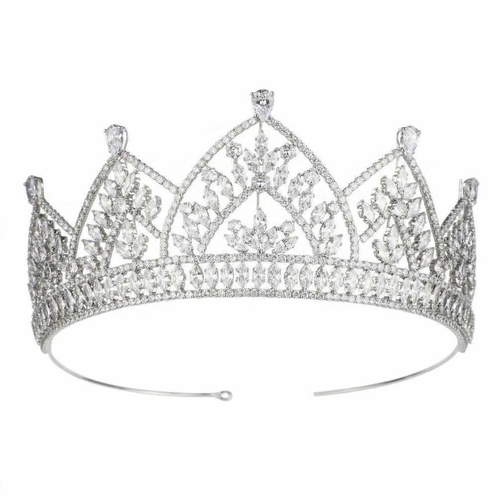 Bridal Tiara Zircon Crown - Luxury Zircon Wedding Headpiece for Bride, Quinceanera Pageant, Prom, Formal Dinner & Birthday Celebration