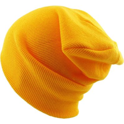 1 Pcs of Thick Beanie Skully Slouchy & Cuff Winter Hat Ski Cap (Gold)