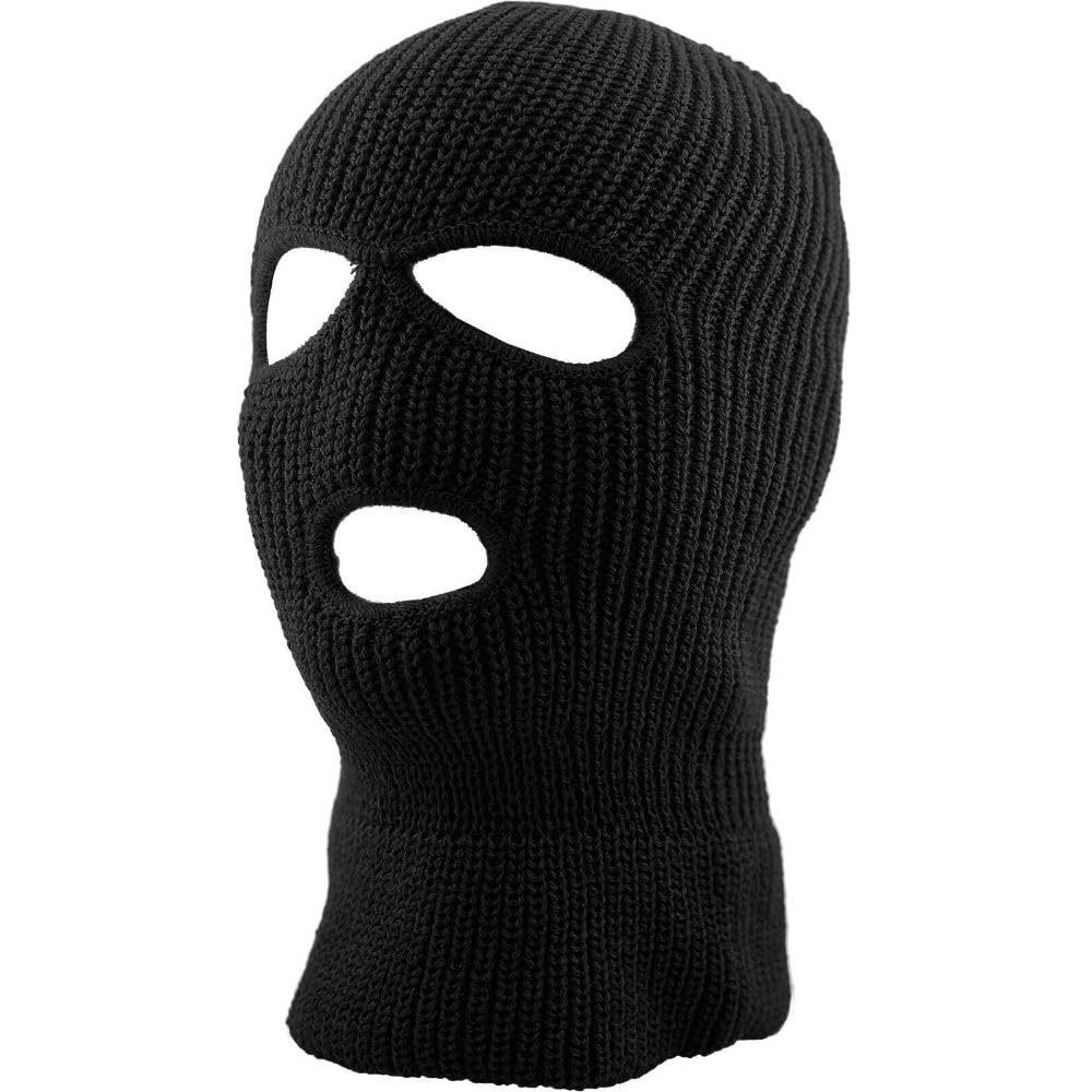 1 Pcs of 3 Hole Ski Mask Warm Balaclava Winter Ski Hat (Black)