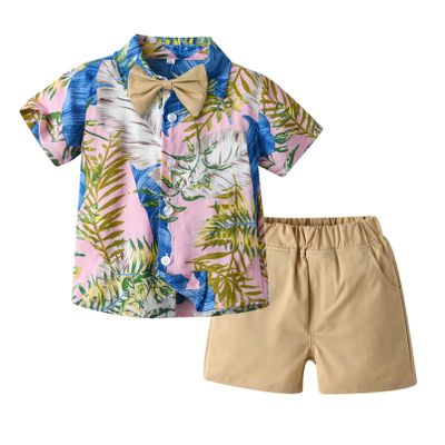 RUNQHUI Baby Boy Short Sets for Toddler Gentleman Short Sleeve Lapel Tee Shirt Tops Bottoms 2Pcs Summer Clothes Type A 6-9 Months
