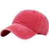 1 Pcs of Pigment Washed Cotton Cap Baseball Caps Hat Adjustable Style Plain Solid (Washed Red) view 1