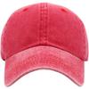 1 Pcs of Pigment Washed Cotton Cap Baseball Caps Hat Adjustable Style Plain Solid (Washed Red) view 2