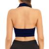 Hularka Womens Vintage Button Down Dressy Vest V Neck Backless Formal Suit Waistcoat for Business Casual Navy Blue X-Large view 2
