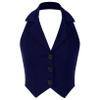 Hularka Womens Vintage Button Down Dressy Vest V Neck Backless Formal Suit Waistcoat for Business Casual Navy Blue X-Large view 3