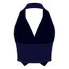 Hularka Womens Vintage Button Down Dressy Vest V Neck Backless Formal Suit Waistcoat for Business Casual Navy Blue X-Large view 4