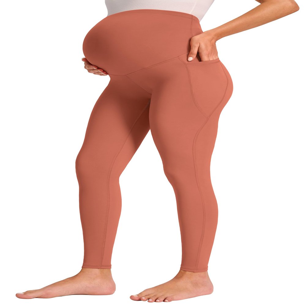 JOYSPELS Smooth Feeling Maternity Leggings Over The Belly with Pockets Workout Pregnancy Leggings