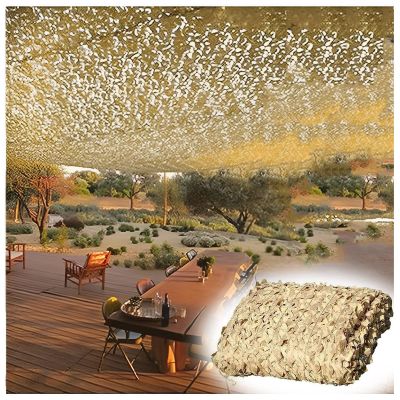 IRUGS Camouflage Netting for Kids Den Decoration, Beige Awning Pergola Shade Cover, Military Hunting Camping Camouflage Net (Size : 10x15m/32.8x49.2ft)