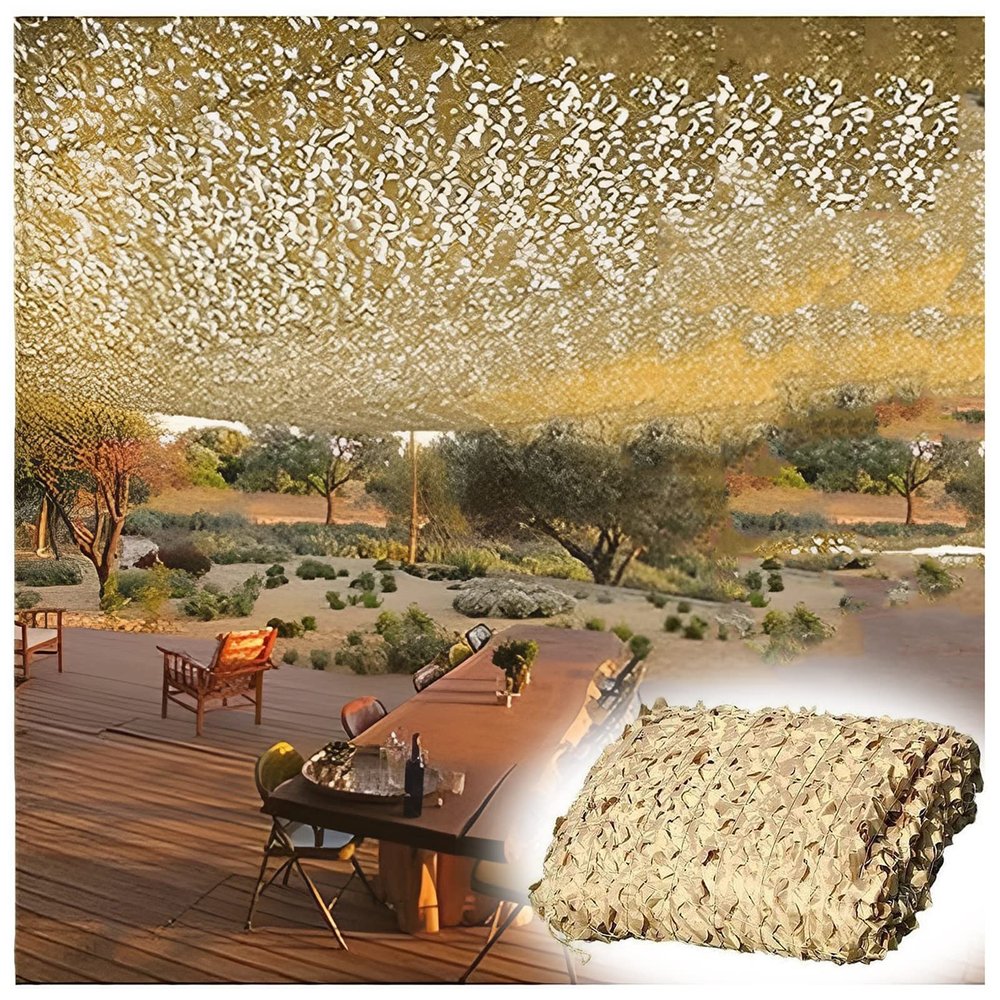 IRUGS Camouflage Netting for Kids Den Decoration, Beige Awning Pergola Shade Cover, Military Hunting Camping Camouflage Net (Size : 10x15m/32.8x49.2ft)