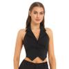 Hularka Womens Vintage Button Down Dressy Vest V Neck Backless Formal Suit Waistcoat for Business Casual Black X-Large view 3