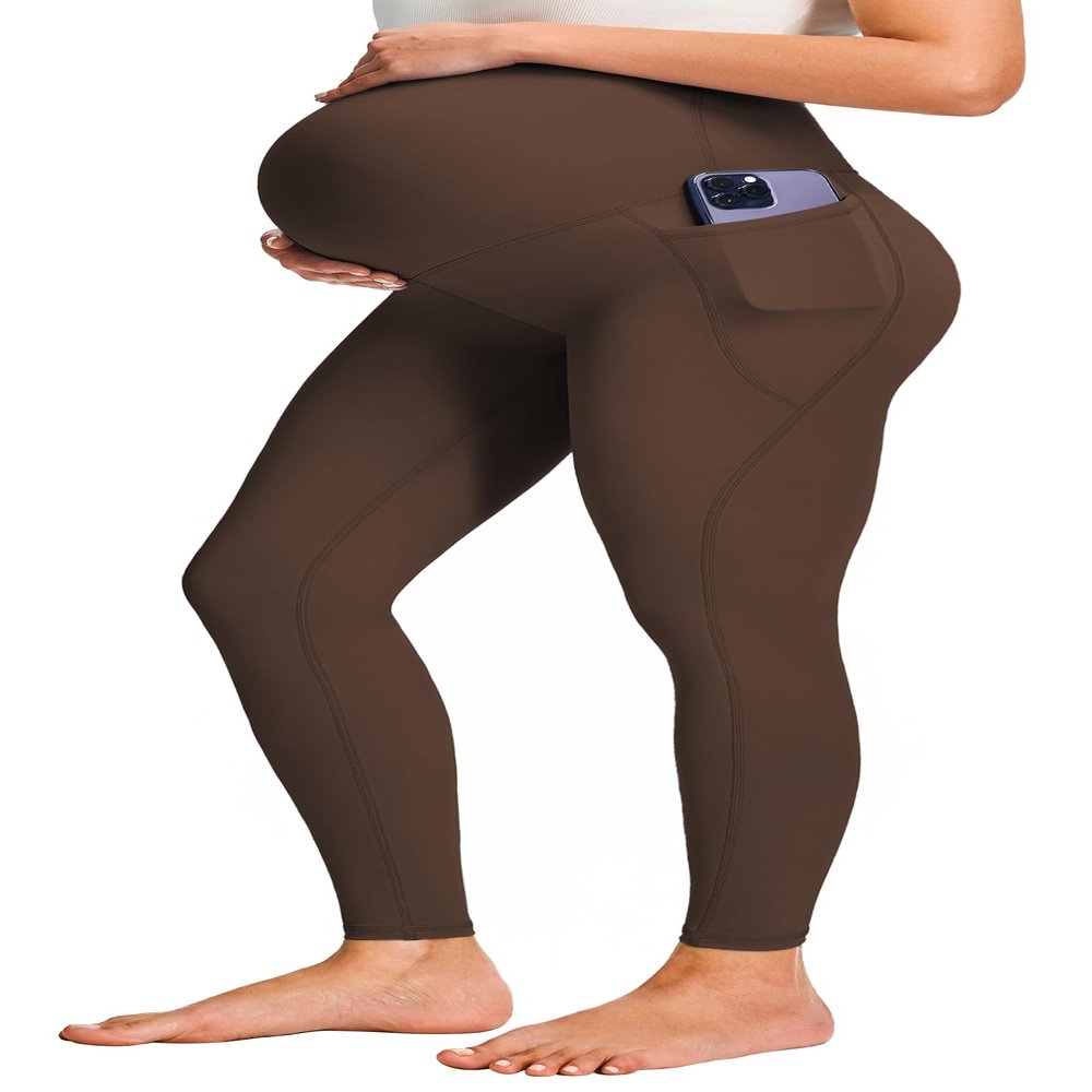 JOYSPELS Smooth Feeling Maternity Leggings Over The Belly with Pockets Workout Pregnancy Leggings