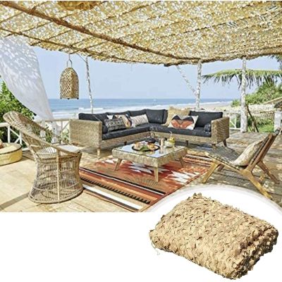 IRUGS Beige Camo Netting, Sunscreen Shade Cloth, Outdoor Camping Shade Net, Lightweight Military Hunting Blinds Shooting Shade Cover, Breathable Anti-UV, Size Customization (Size : 4x6m/13.1x19.6ft)