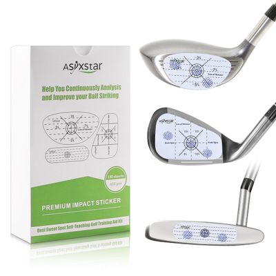 Asyxstar Golf Impact Tape - Golf Impact Stickers for Golf Clubs Golf Training aid,Self-Teaching Sweet Spot and Shot Consistency Analysis, Golf Club face Impact Tape for Woods Irons and Putters 450Pcs