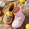 Classic Children Rainboots Rubber Children Water Shoes Rain Boots Kids Baby Cartoon Shoes Girls Dress Sandals (White, 12 Little Child) view 2