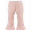iiniim Baby Girl Ribbed Knit Bell Bottoms Flared Pants Toddler Elastic Waist Ruffle Trousers Leggings Pink 3-6 Months view 1