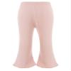 iiniim Baby Girl Ribbed Knit Bell Bottoms Flared Pants Toddler Elastic Waist Ruffle Trousers Leggings Pink 3-6 Months view 2