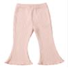 iiniim Baby Girl Ribbed Knit Bell Bottoms Flared Pants Toddler Elastic Waist Ruffle Trousers Leggings Pink 3-6 Months view 3