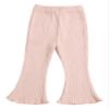 iiniim Baby Girl Ribbed Knit Bell Bottoms Flared Pants Toddler Elastic Waist Ruffle Trousers Leggings Pink 3-6 Months view 4