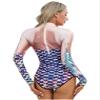 ACSUSS Womens Long Sleeve Rash Guard Mermaid Scale Print Sun Protection Swimsuit Colorful B L/XL view 4