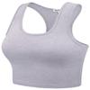 Premium Cotton Breathable Basic Sleeveless Racerback Crop Tank HEATHERGREY XL view 2