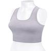 Premium Cotton Breathable Basic Sleeveless Racerback Crop Tank HEATHERGREY XL view 4
