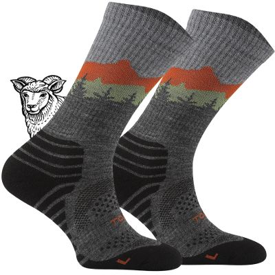 TODO 55% Merino Wool Hiking Socks - Durable, Breathable, Thermal - all Outdoor Activities (Falcon Grey, 35)