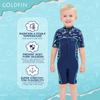 Goldfin Kids Wetsuit for Boys Girls, 3mm Shorty Wetsuits Neoprene Front Zip Wet Suits for Water Sports Surfing Swimming Snorkeling Diving Blue Size 6 view 2