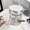 Altsuceser Jewelry Organizer Box, Clear Rotatable Jewelry Box Earring Holder for Women, Transparent Visible Jewelry Display Stand Storage Tray for Earrings Necklaces Bracelets Dual Layer view 2