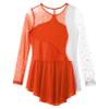 Freebily Kids Girls Figure Ice Skating Dress Mesh Long Sleeve Sparkly Flower Tulle Dance Dress Roller Skating Costume Orange 6 Years view 4