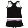 PROALLO Girls Bathing Suits Two Piece Vest Style Swimsuit with Boyshort Tankini Swimwear Black view 2