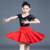 Girls Latin Dance Dress Skirt Ballroom Salsa Tango SkirtsDancing Costumes Rumba Party Competition Dancewear,Red,M view 2