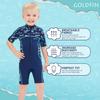 Goldfin Kids Wetsuit for Boys Girls, 3mm Shorty Wetsuits Neoprene Front Zip Wet Suits for Water Sports Surfing Swimming Snorkeling Diving Blue Size 8 view 4