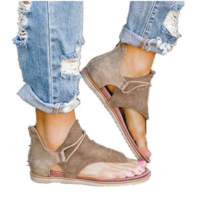 HINDOLA Gladiator Sandals for Women Summer Casual Beach Clip Toe Bohemian Fringe Sandal Open-Toe T-Strap Thong Sandals Roman Tassel Flat Sandals