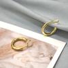 Yurielys Chunky Clip on Hoop Earrings for Women, 14K Real Gold Plated Non Pierced Tube Hoop, Fake Piercing Gold Earrings (gold) view 3