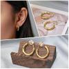 Yurielys Chunky Clip on Hoop Earrings for Women, 14K Real Gold Plated Non Pierced Tube Hoop, Fake Piercing Gold Earrings (gold) view 4