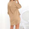 2024 New Women Long Sleeve Boyfriend Button Down Shirts Asymmetrical Casual Lace Up Oversized Tunic Tops view 3