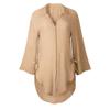 2024 New Women Long Sleeve Boyfriend Button Down Shirts Asymmetrical Casual Lace Up Oversized Tunic Tops view 4