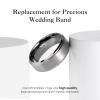 King Will 8mm Mens Gunmetal Wedding Band, Brushed Tungsten Carbide Ring Step Edge Polished Finish Dual Men's Rings, Comfort Fit, Size 11.5 view 2