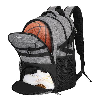 Goloni Soccer Backpack for Men and Women,Sports Bag with Ball Compartment,Gym Backpack with Shoe Compartment,Suitable for Soccer,Volleyball,Large Capacity Ball Equipment Youth Basketball Stuff,Grey