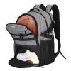 Goloni Soccer Backpack for Men and Women,Sports Bag with Ball Compartment,Gym Backpack with Shoe Compartment,Suitable for Soccer,Volleyball,Large Capacity Ball Equipment Youth Basketball Stuff,Grey view 1
