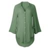 2024 New Women Long Sleeve Boyfriend Button Down Shirts Asymmetrical Casual Lace Up Oversized Tunic Tops view 4
