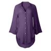2024 New Women Long Sleeve Boyfriend Button Down Shirts Asymmetrical Casual Lace Up Oversized Tunic Tops view 3