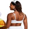 CRZ YOGA D-DD Scoop Neck Bikini Tops for Women - Padded Adjustable Spaghetti Straps Bathing Swimsuit Sports Bra White X-Small view 2