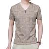JEsilunmaMY Casual Crewneck Print T-Shirt for Men Short Sleeve V Neck Cotton Tee Shirts Slim Fit Workout Hipster T-Shirt (US Size M Asia L,Camel1) view 1