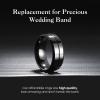 King Will Tungsten Carbide Wedding Band for Men Women-8mm Width in Black with Grooved Center Wedding Ring High Polished Suitable for Work, Gym Comfort Fit Size 8.5 view 2