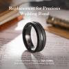 King Will Tungsten Carbide Wedding Ring for Men - 8mm Black Sandblasted Finish Grooved Center Comfort Fit Mens Wedding Band for Everyday Wear 11.5 view 2