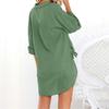 2024 New Women Long Sleeve Boyfriend Button Down Shirts Asymmetrical Casual Lace Up Oversized Tunic Tops view 3