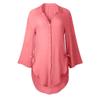 2024 New Women Long Sleeve Boyfriend Button Down Shirts Asymmetrical Casual Lace Up Oversized Tunic Tops view 4