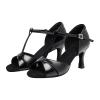 CsgrFagr Women's Strappy Sandals Summer Women's Large Latin Dance Shoes Square Dance Sandals Latin Dance Shoes High (Black, 6.5) view 1