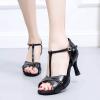 CsgrFagr Women's Strappy Sandals Summer Women's Large Latin Dance Shoes Square Dance Sandals Latin Dance Shoes High (Black, 6.5) view 2